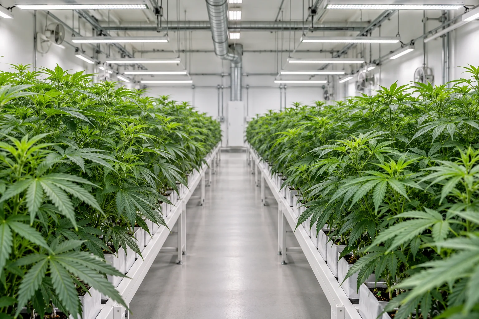 Illustrative concept of a clean indoor cannabis cultivation environment; not a photograph of Neurix's facility